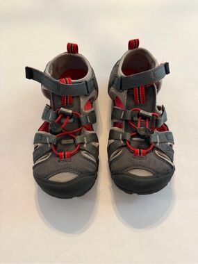 Keen Kids Gray and Red Closed-Toe Sandals
